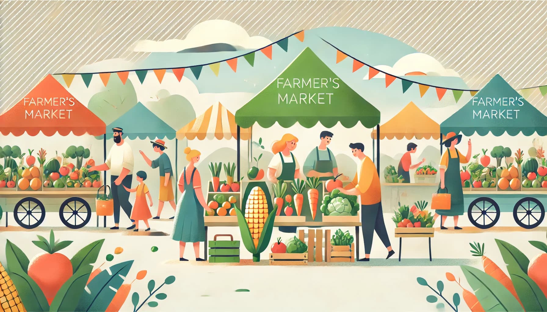 Fresh produce at farmers market